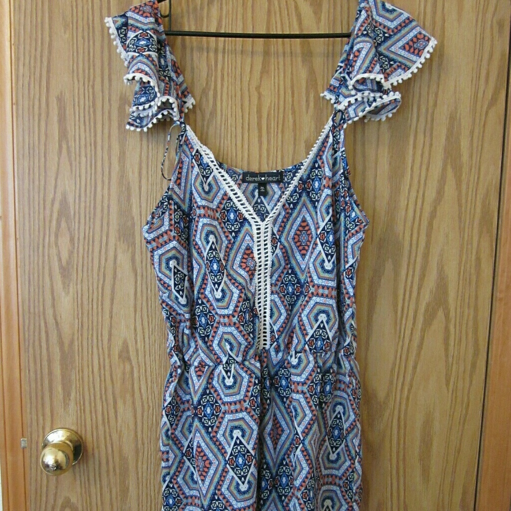 Derek Heart Silk Shorts Romper